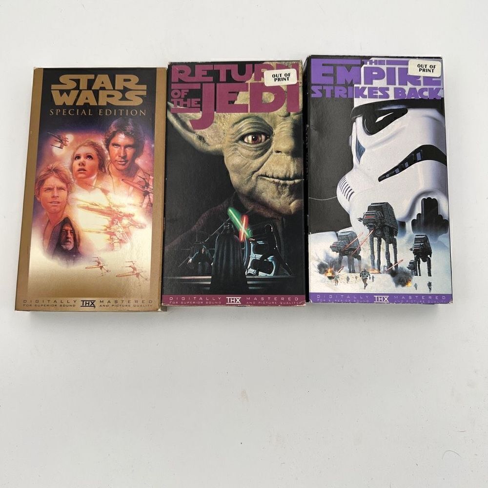 Vintage VHS STAR WARS LOT of 3 (out of print) Collectibles